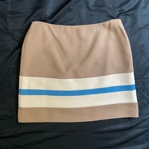 Anne Klein Tan and White Mini Pencil Skirt